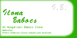 ilona babocs business card